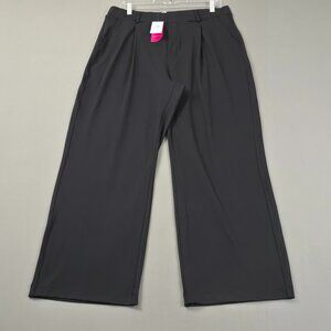 IUGA Wide Leg Work Pants Women’s XL Petite Black Pull On Stretch NWT